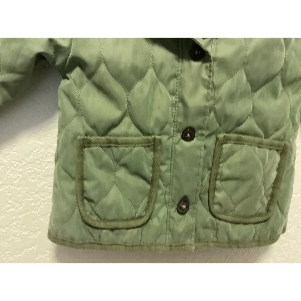 Old Navy Quilted Barn Jacket Toddler 12-18M Green Water-Resistant Field Coat